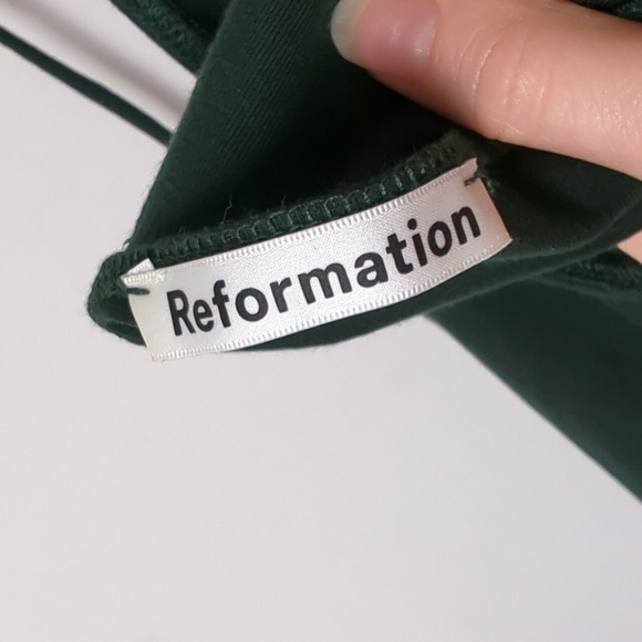 REFORMATION Alexei Dress Green Maxi Cut Out Medium - Picture 12 of 13